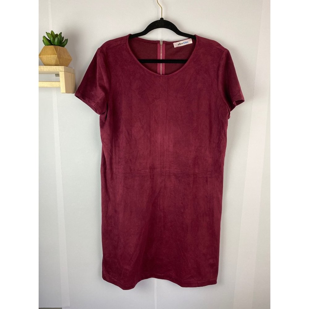 Alice Blue dark red dress size Large Short Sleeve‎